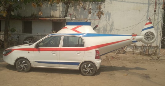 कार को हेलीकॉप्टर में कर दिया तब्दील, पुलिस ने जब्त कर काटा 30 हजार का चालान, चालक फरार